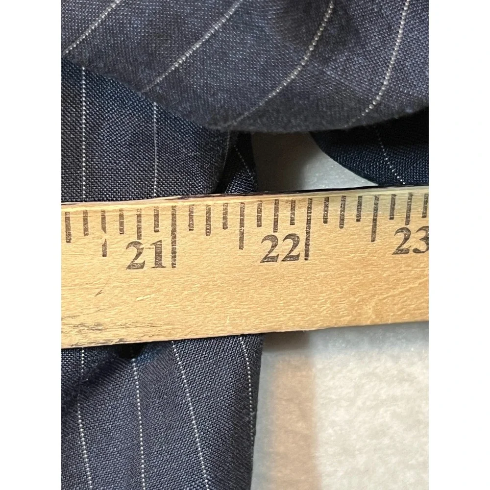Alex Cannon Mens Pinstripe Wool Linen Blazer‎ Jacket Elbow Patches Size L/G